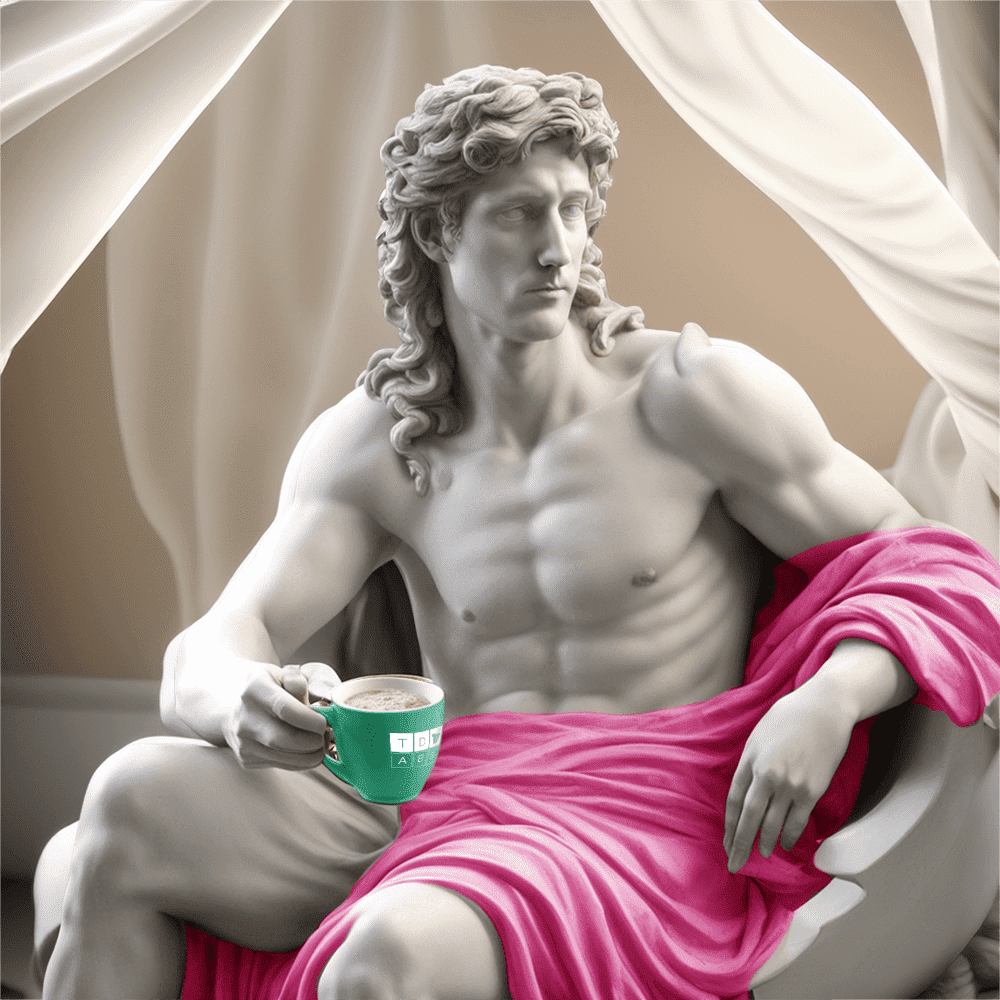 Statue at a coffee break at a plastic surgery congress